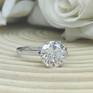 2.5Ct Moissanite Ring SIze 5 Solitaire 6 Prong Setting